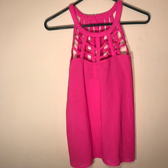 Pink chiffon tank top - Picture 3 of 3